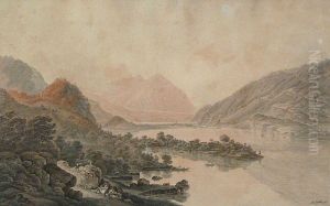 Vue Prisea Iseltwald, Sur Le Lac De Brientz by Heinrich Rieter