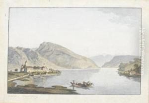 Chateau De Spiez Sur Le Lac De Thoune. by Heinrich Rieter