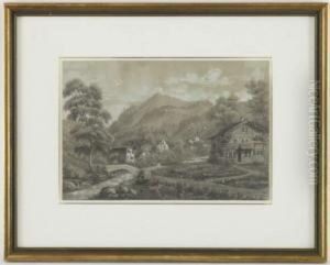 Village De Montagne by Johann Jakob Rietmann