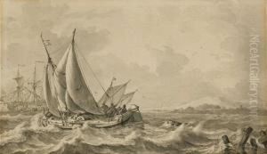 Voiliers Pris Dans Une Tempete by Hendrik Rietschoof