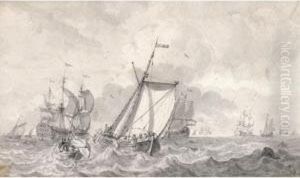 Shipping In A Choppy Sea by Jan Claes Rietschoof