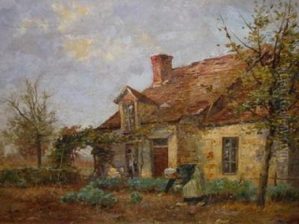 Old Woman In A Cottage Garden At Runswick - view 1