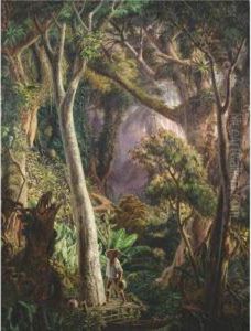 Rubber Harvester In The Brazilian Forest by Jean Philippe Leon Righini
