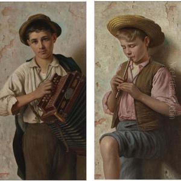 The Accordian Player; The Piccolo Player: A Pair - view 1