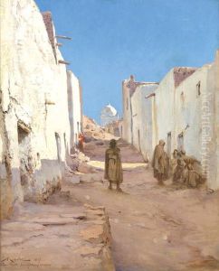 Rue Animee A Bou Saada by Albert Gabriel Rigolot