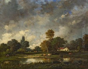Landschaft Mit Bauerngehoft by Auguste Rigon