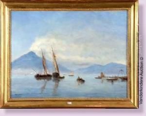 Pecheurs Sur Le Lac by Auguste Rigon