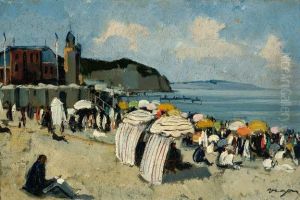 A Multitude Of Figures On The Beach Of Dieppe