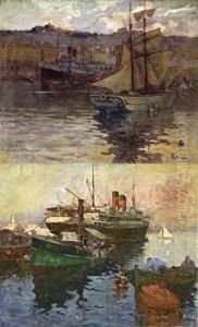 Navires Dans Le Port D'alger by Alexandre Rigotard