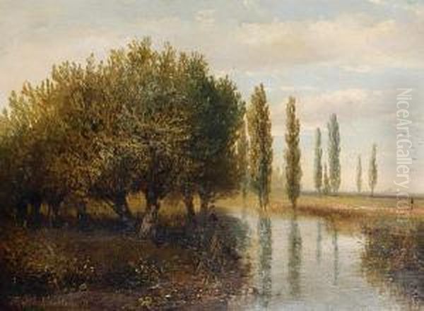 A River Landscape; And A Cottage With Awindmill Beyond - view 1