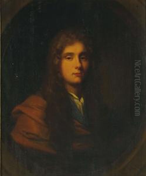Portrait Of A Gentleman, Bust-length, In A Brown Cloak, In A Feigned Oval - view 1