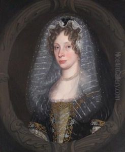 Portrait Of A Lady, Head And Shoulders, Wearing A Veil