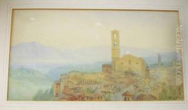 Italian Townscape, Watercolour Drawing - view 1