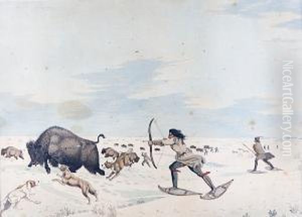 Blackfoot Hunting In Snow Shoes - view 1