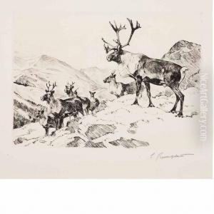 Mountain Caribou by Carl Ringius