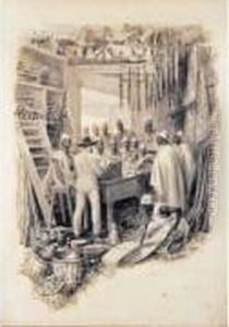 Le Boutiquier En Egypte by Edouard Riou