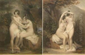 Nude Bathers by Louis Edouard Rioult