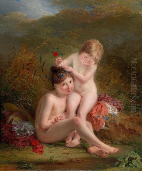 Due Piccole Ragazze Che Si Adornaao - view 1