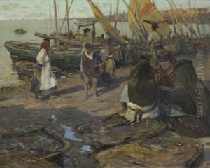 Fish Wives Of Lisbon by William Frederick Ritschel