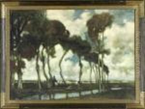 Landscape With Figure And Sheep by William Frederick Ritschel