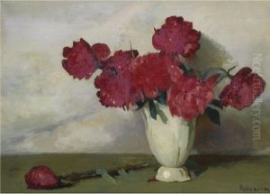 A Still Life With Peonies by Jacob Ritsema