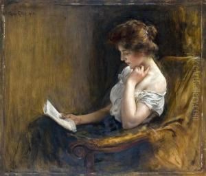 Lesende Junge Frau by Caspar Ritter
