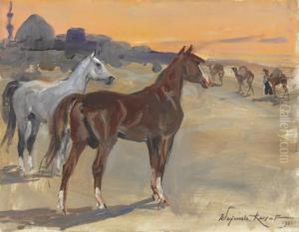 Arabian Horses At Rest - view 1
