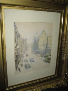 Continental Street Scene In Winter by Wilhelm Georg Ritter