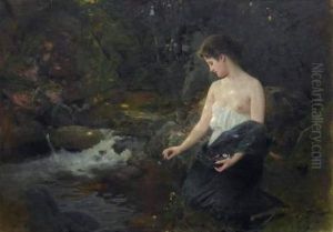 Young Girl By The Brook