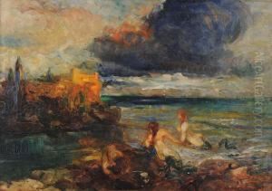 Paesaggio Con Bagnanti by Giuseppe Rivaroli