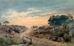 Figure
Horse And Cart In A Country Lane by Leopold Rivers