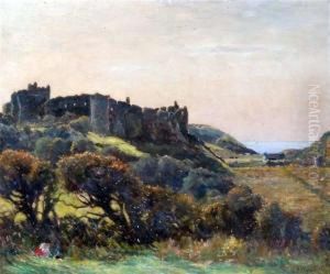 'manorbier Castle by William Augustus Rixon