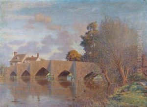 At The Bank Of The River In Spring by William Augustus Rixon