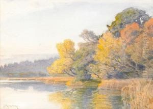 Late Summer Landscape With A Lake by Feodor Petrovich Riznischenko