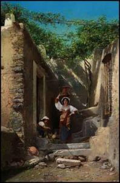 In An Italian Courtyard - view 1