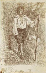 Jeune Italien Au Bton by Alfred Robaut