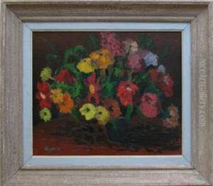 Vase De Fleurs by Gaston Robbe