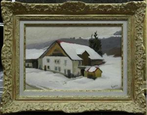 Ferme Du Haut-doubs Sous Laneige by Gaston Robbe