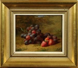 Nature Morte Aux Raisins Et Aux Fraises by Henri Robbe