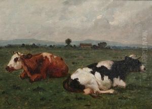 Koeien In Landschap by Louis Marie Dominique Romain Robbe
