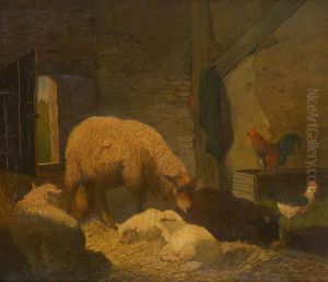Interieur De Bergerie by Louis Marie Dominique Romain Robbe