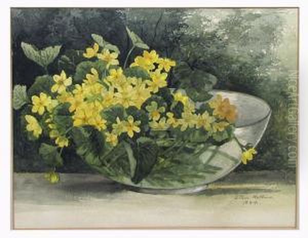 Still-life, Bowl Of Yellow Flowers - view 1