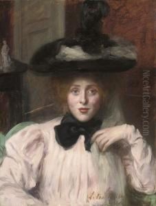 A Young Beauty In A Black Hat by Lucy Lee Robbins