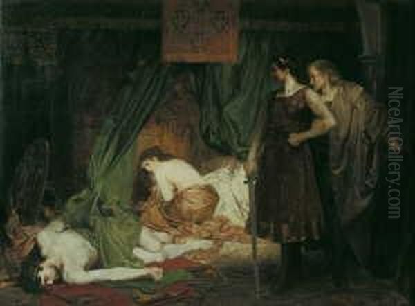 Der Tod Des Papstes Johannes Xii. Der Papst Wurde Von Einem Vornehmen Romer, Dessen Frau Er Verfuhrt Hatte, Erschlagen. - view 1