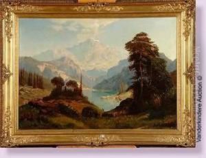 Paysage Montagneux Au Lac by Robert Charles Gustave Laurens Mols