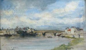 A River Landscape With A Bridge thumbnail
