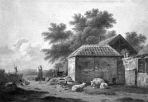 A Farmyard With A Milkmaid by Francois Robert