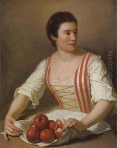A Woman With A Basket Of Fruit
