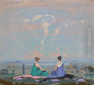 Seelandschaftmit Frauen In Langem Gewand by Philippe Robert