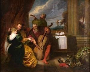 Assemblee De Musiciens Venitiens by Joseph-Nicolas Robert-Fleury